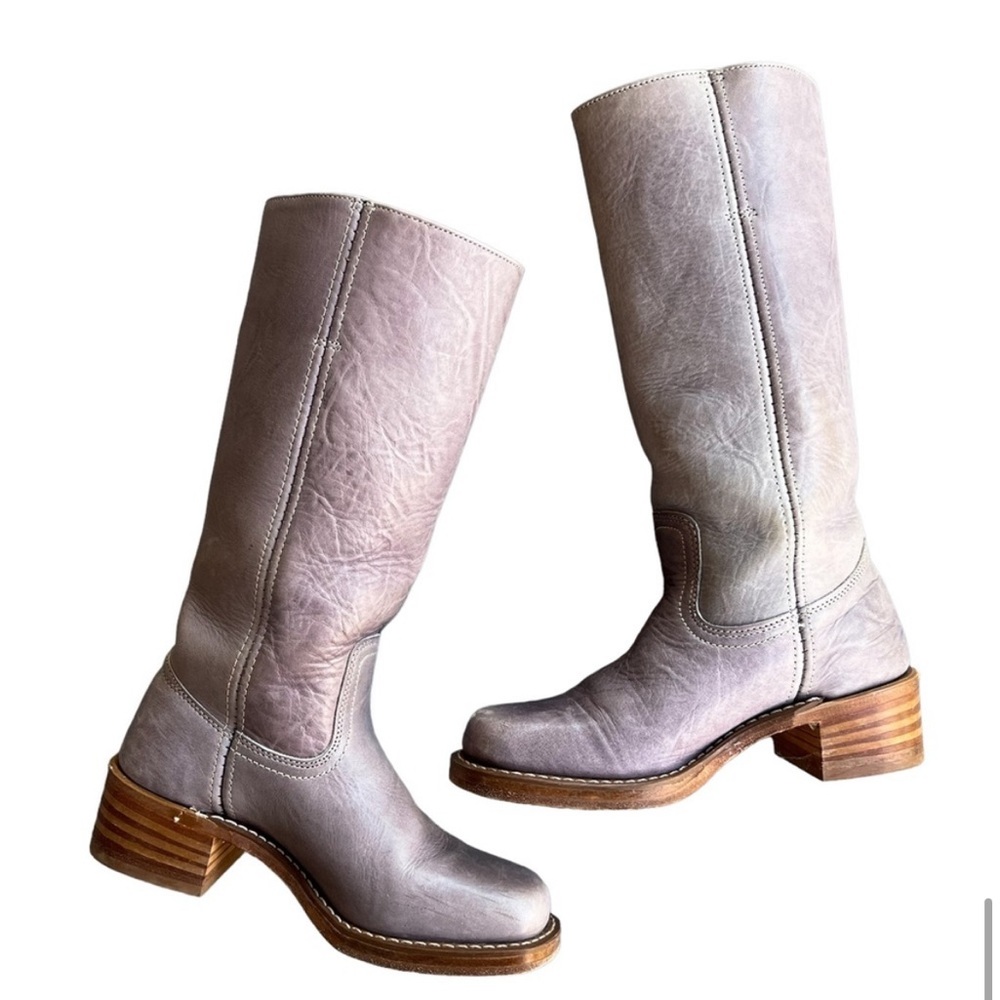 Frye Vintage Knee High Lilac Purple Campus Boots Size 7 - Picture 12 of 12
